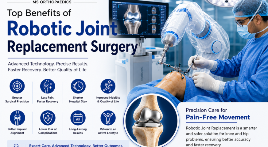 Robotic joint replacement surgeon in Lucknow performing advanced robotic knee replacement surgery with precision technology for faster recovery.